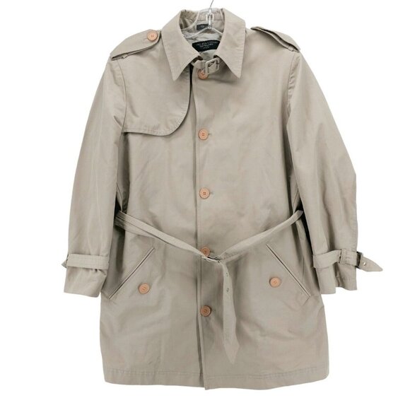 Bloomingdale's Men's Store Rain Trench Coat MADE IN ITALY Belted Beige Sz US 40
